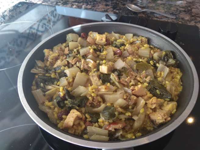 Arròs integral germinat amb bledes