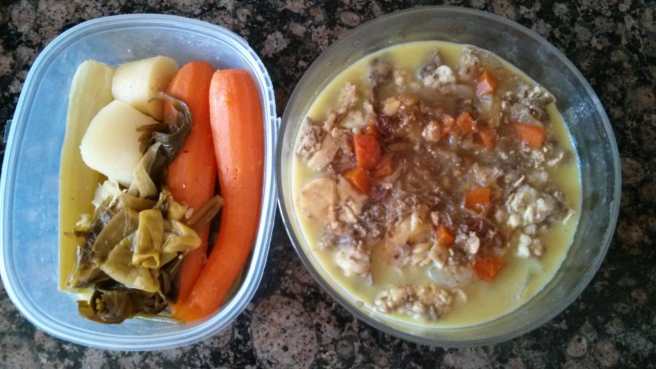 Les verdures i la carn del brou